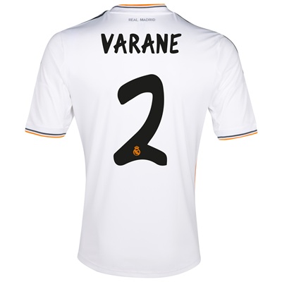 13-14 Real Madrid #2 Varane White Home Soccer Jersey Shirt